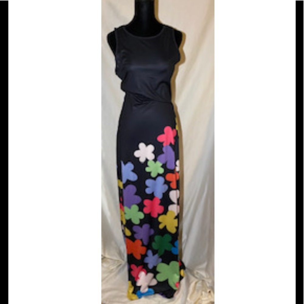 Long tank top rainbow flowered dress